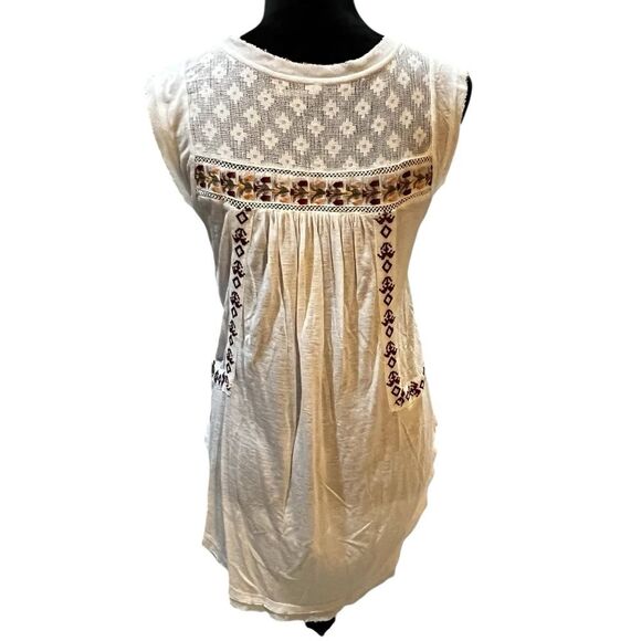 Free People Cream Sleeveless Embellished Blouse - Picture 6 of 15